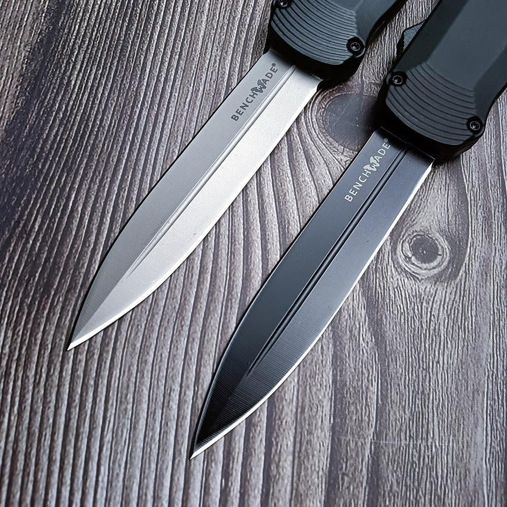 Benchmade Spring Assisted AUTO Knife S30V Double Edge Dagger Blade Camping Self Defense Hunting OTF Knife