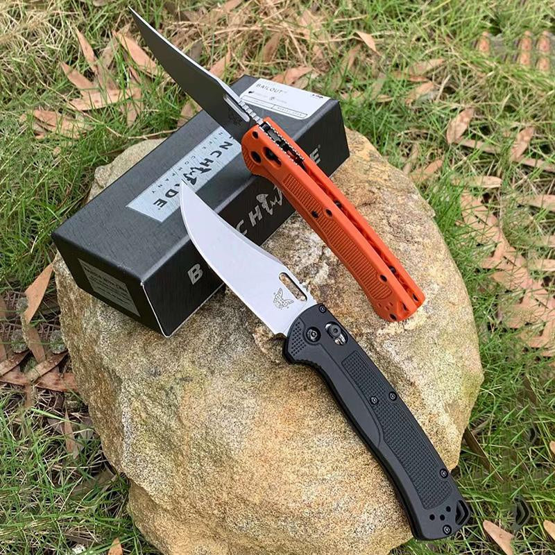 Newest Benchmade 15535 AXIS Lock Tactical Folding Knife CPM154 Steel Blade Nylon Handle Outdoor Everyday Carry Camping Survival Knives Pocket EDC Tool, Black/Orange