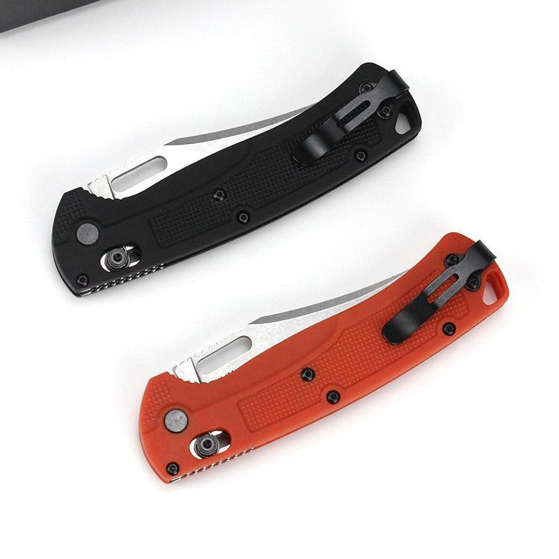 Newest Benchmade 15535 AXIS Lock Tactical Folding Knife CPM154 Steel Blade Nylon Handle Outdoor Everyday Carry Camping Survival Knives Pocket EDC Tool, Black/Orange